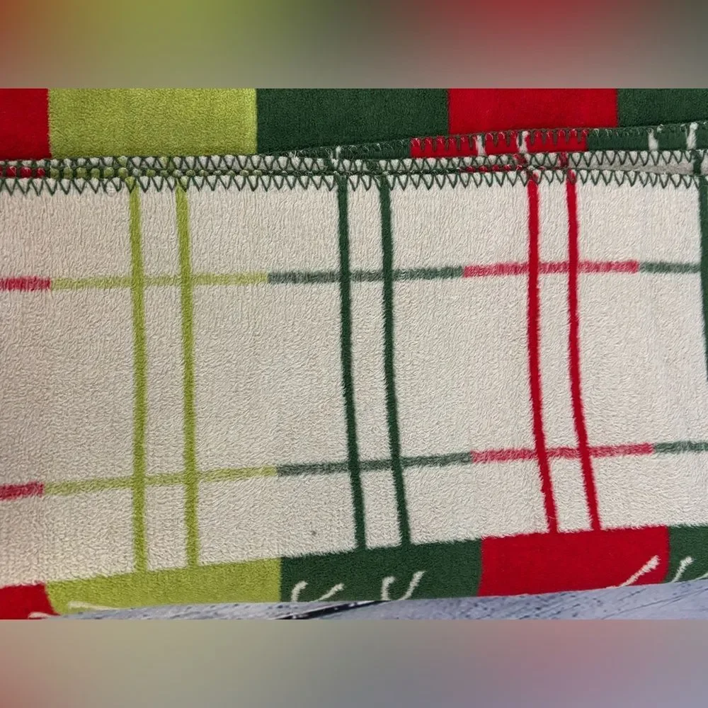 Pad Concepts Red Green Reindeer Holiday Comfy Cozy Alpine Chalet Throw Blanket